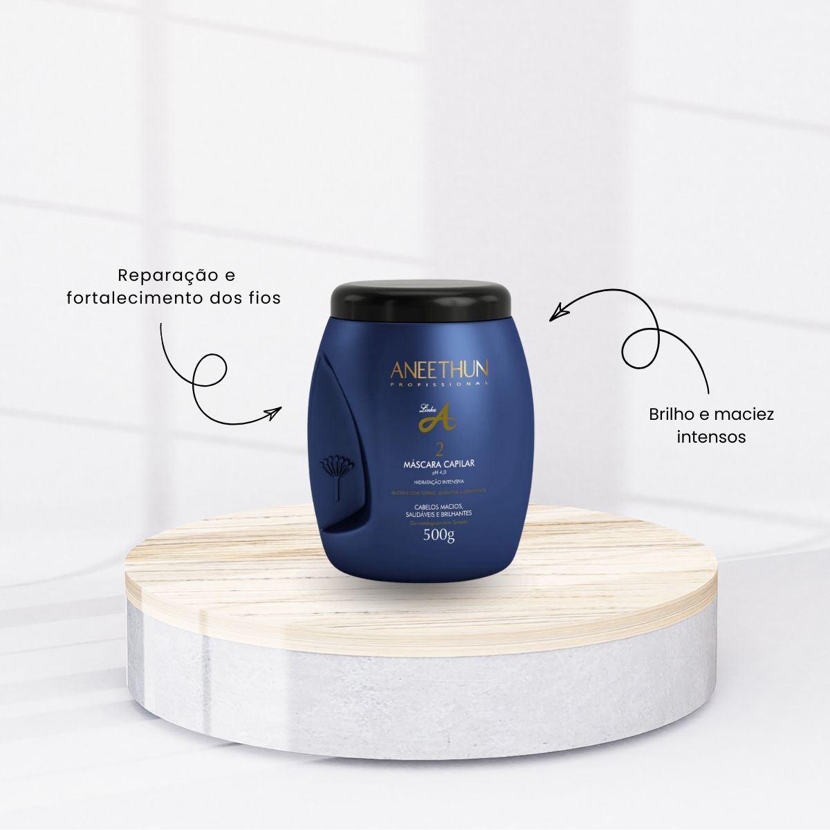Kit Aneethun Linha A Shampoo 300 ml + Máscara 500 g + Creme de Silicone 250 ml