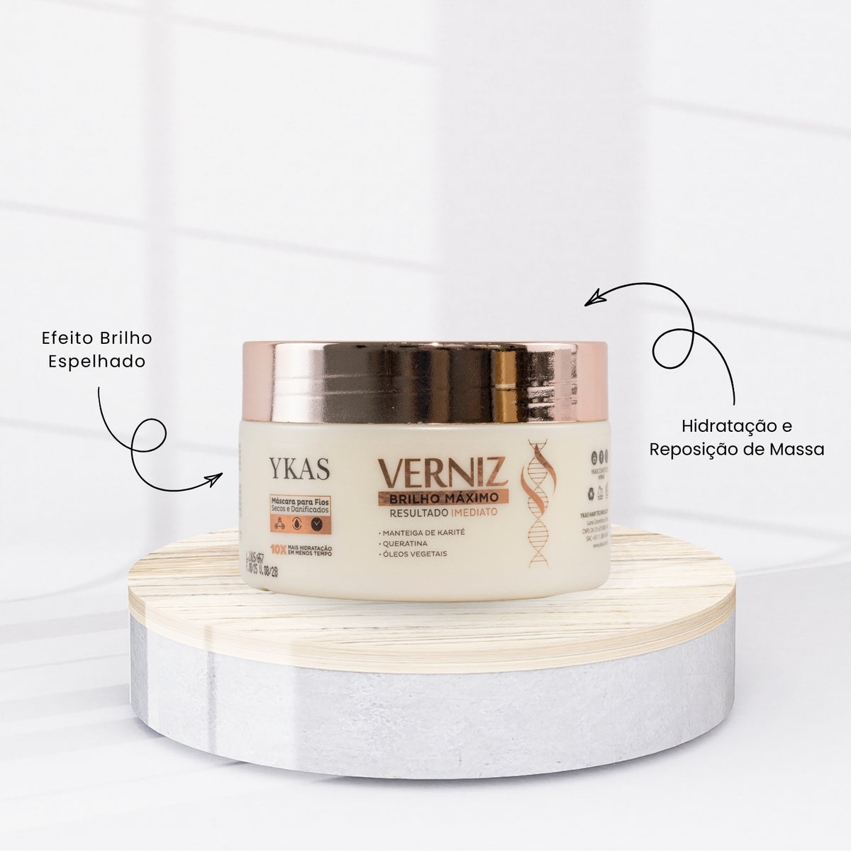 Máscara Ykas Verniz Brilho Máximo 250 g