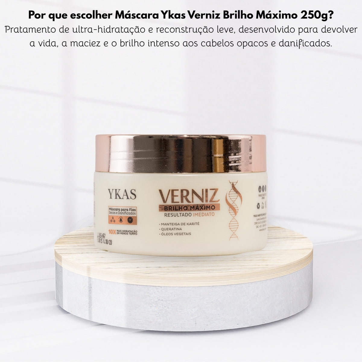 Máscara Ykas Verniz Brilho Máximo 250 g