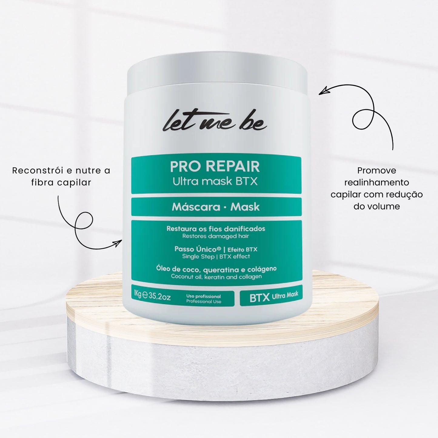Botox Capilar Let Me Be Pro Repair Ultra Mask Realinhamento Capilar 1 Kg