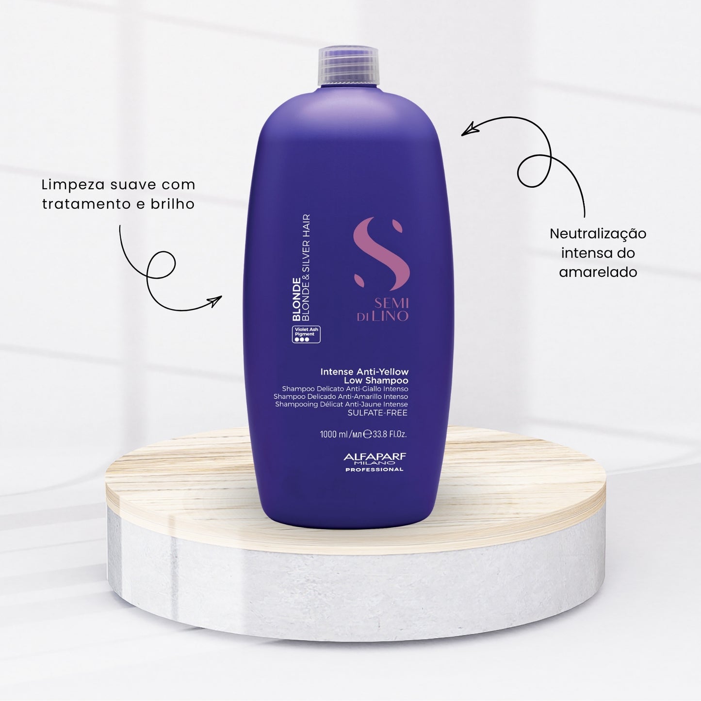 Shampoo Alfaparf Semi Di Lino Blonde Intense Anti-Yellow 1 Litro