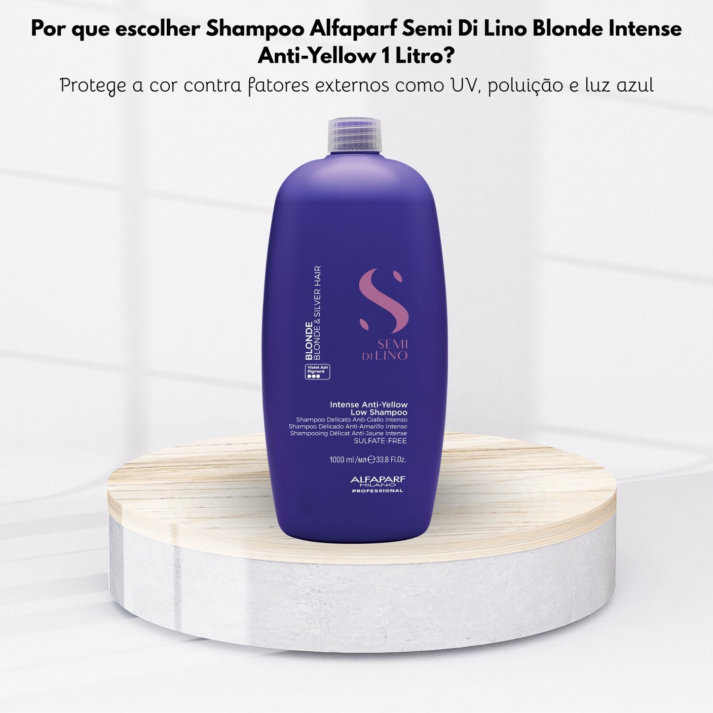 Shampoo Alfaparf Semi Di Lino Blonde Intense Anti-Yellow 1 Litro