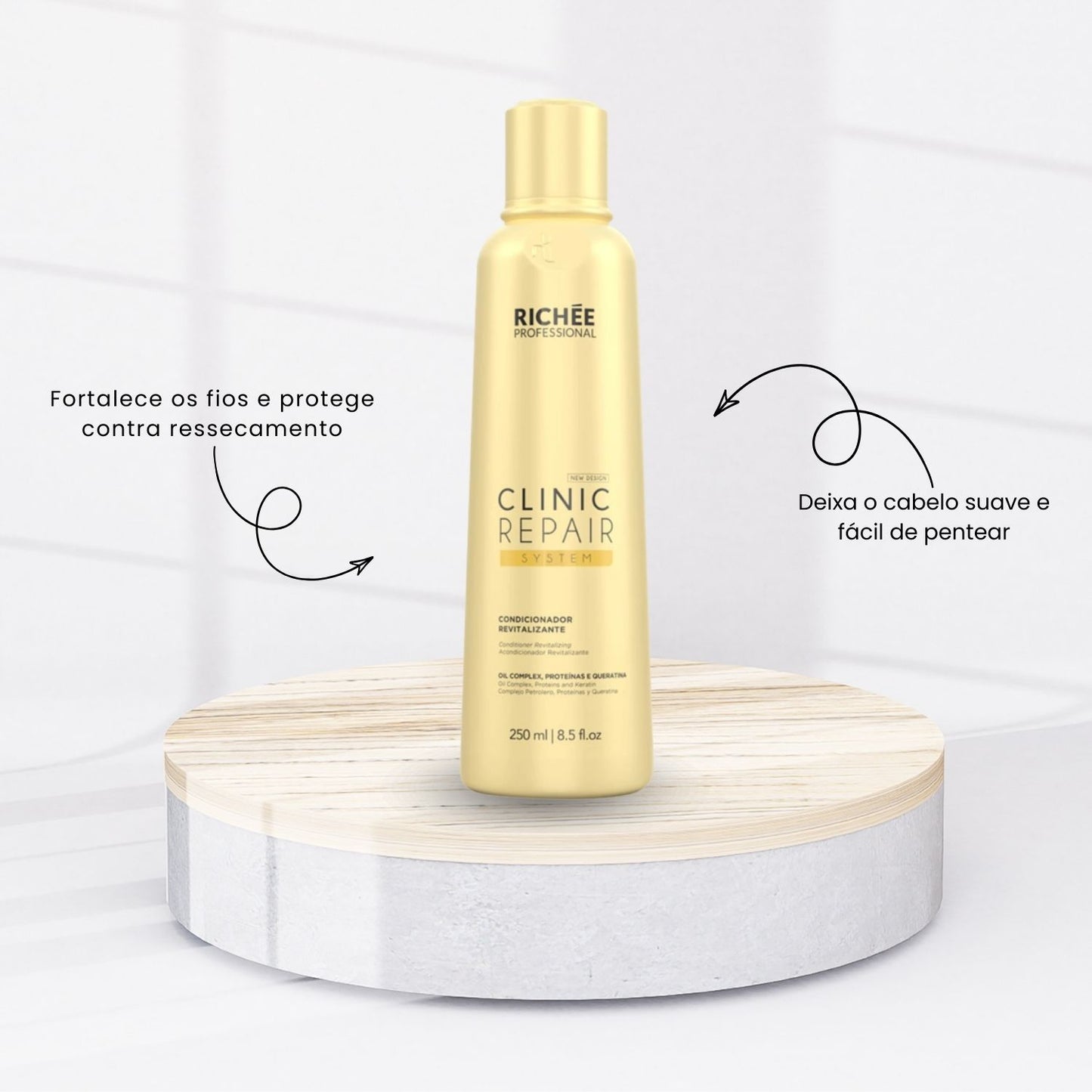 Kit Richée Clinic Repair System Shampoo 250 ml + Condicionador 250 ml + Máscara 250 g
