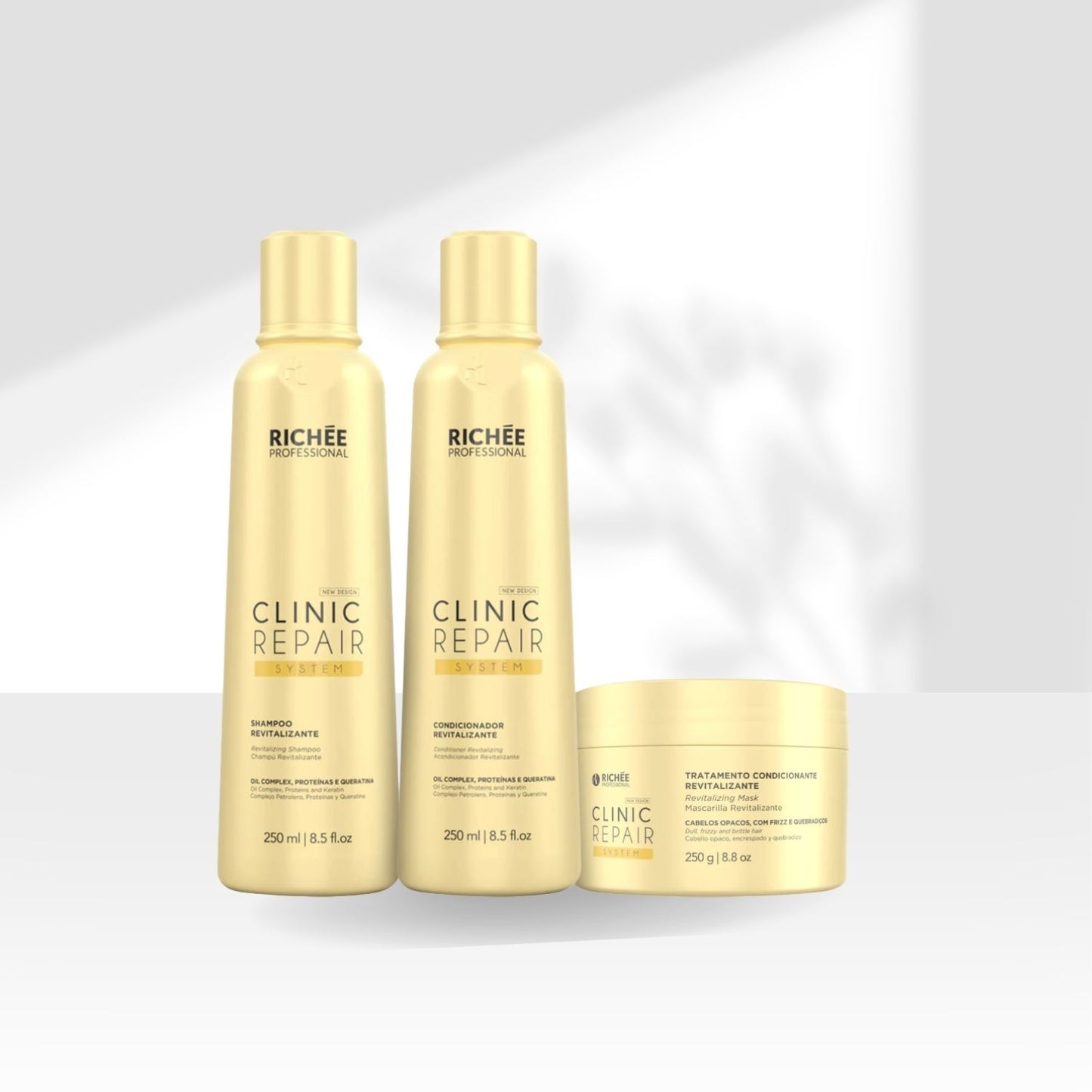 Kit Richée Clinic Repair System Shampoo 250 ml + Condicionador 250 ml + Máscara 250 g