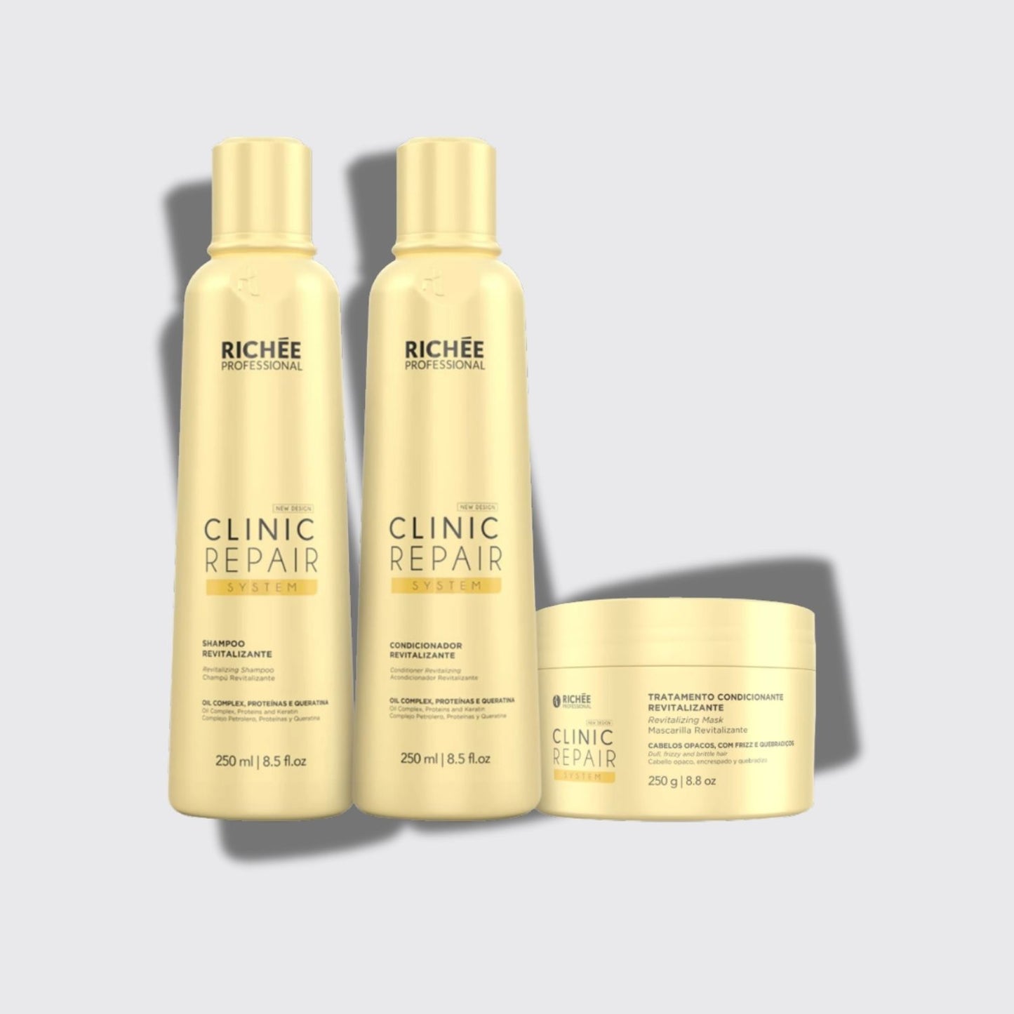Kit Richée Clinic Repair System Shampoo 250 ml + Condicionador 250 ml + Máscara 250 g