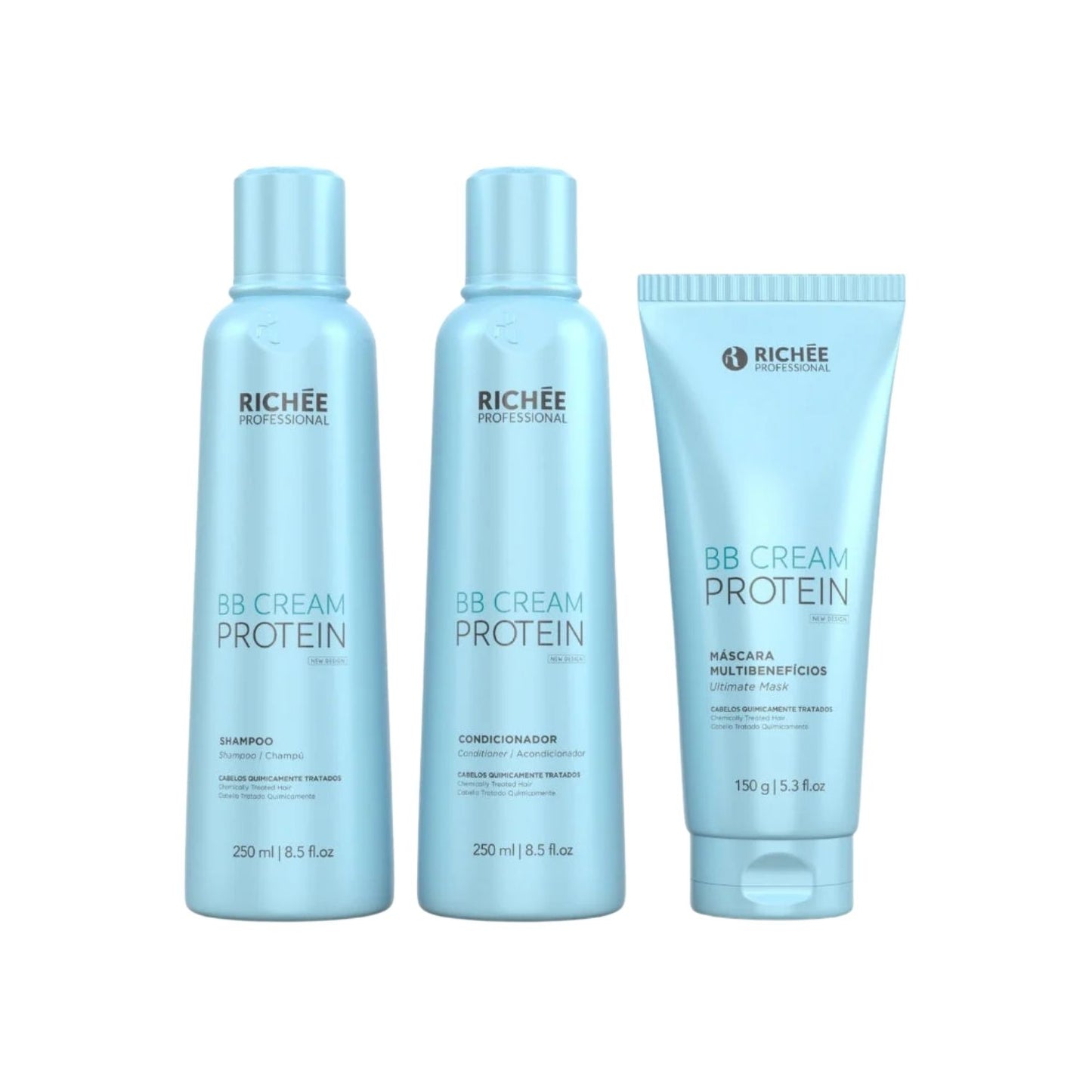 Kit Richée Liso BB Cream Shampoo 250 ml + Condicionador 250 ml + Máscara 150 g