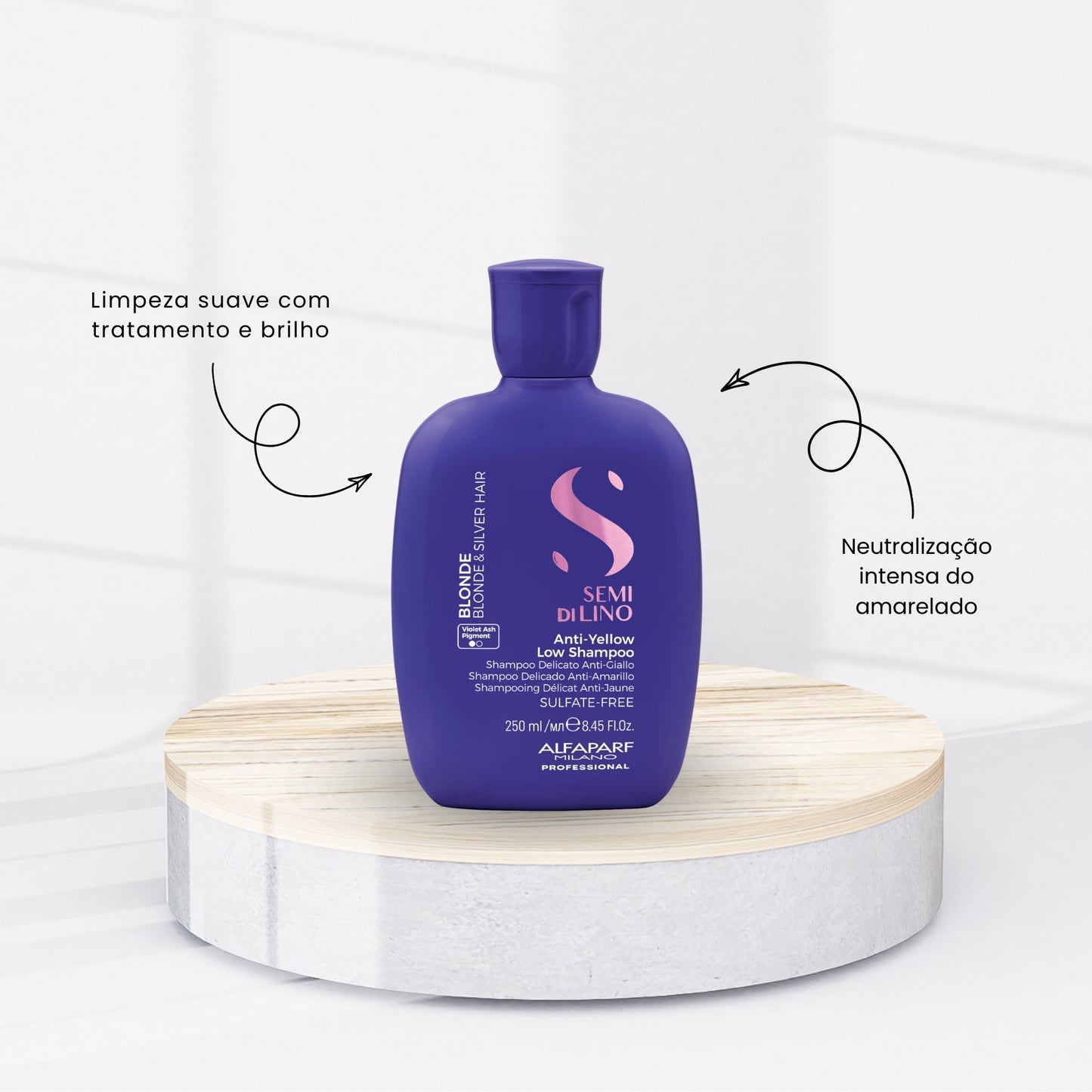 Shampoo Alfaparf Semi Di Lino Blonde Intense Anti-Yellow 250 ml
