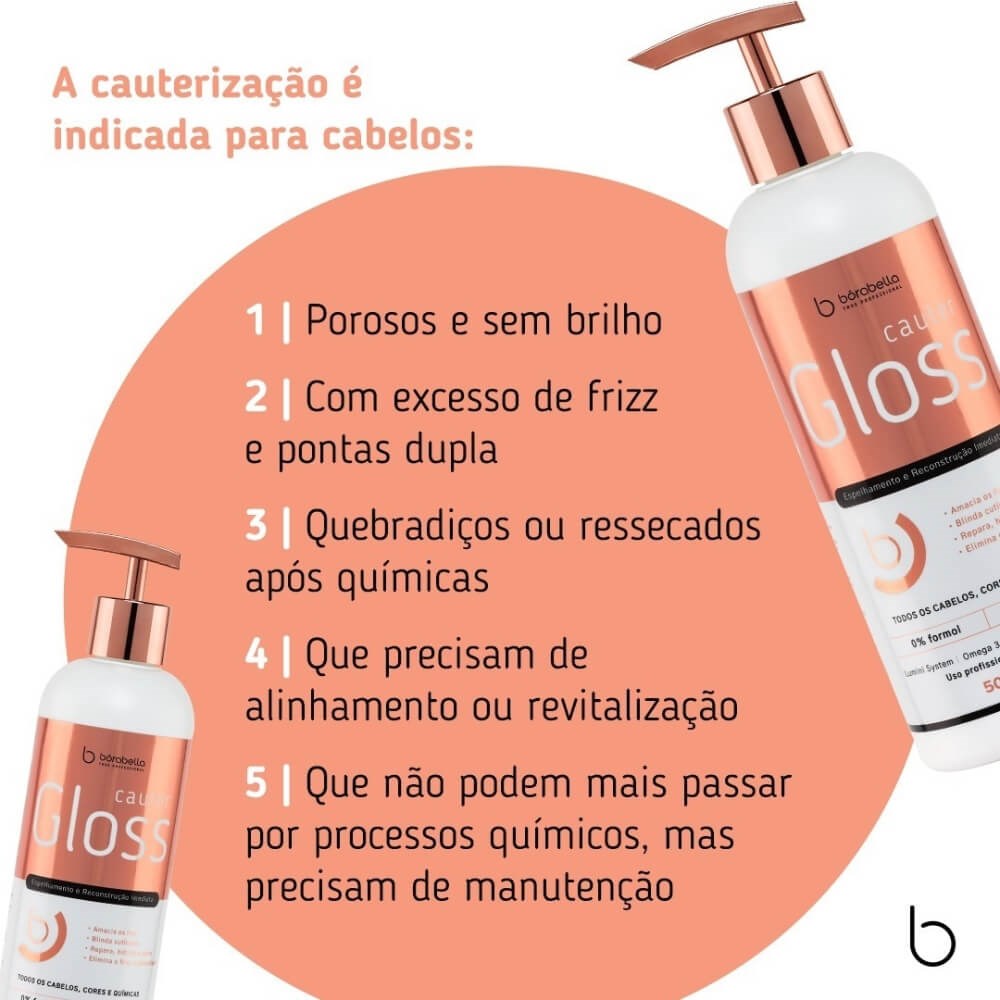 Bórabella Cauter Gloss Espelhamento e Reconstrução Imediata 500 ml