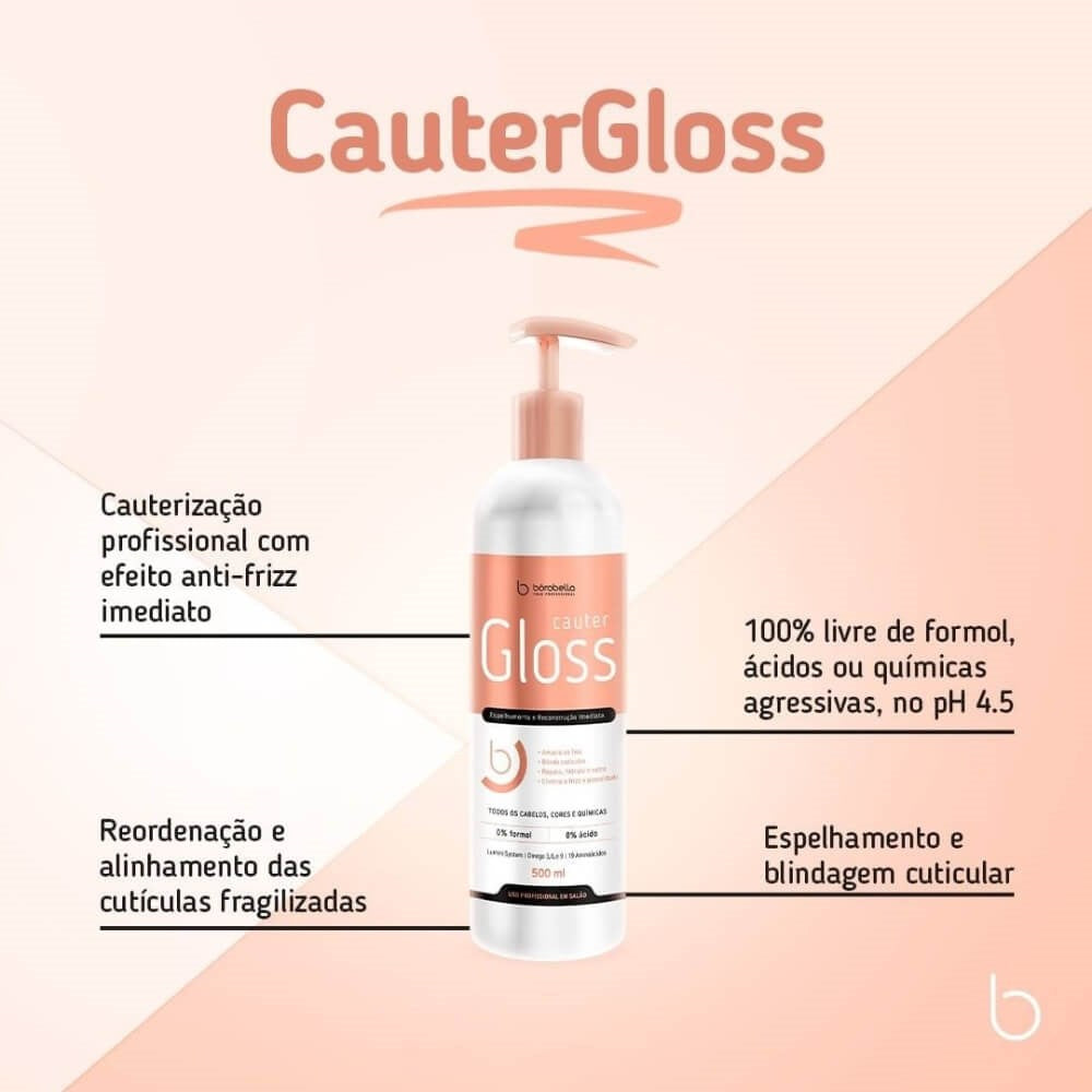 Bórabella Cauter Gloss Espelhamento e Reconstrução Imediata 500 ml