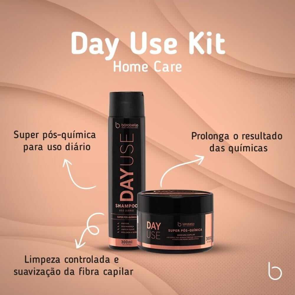 Kit Bórabella Day Use Shampoo e Máscara Super Pós-Química 2 x 300 ml