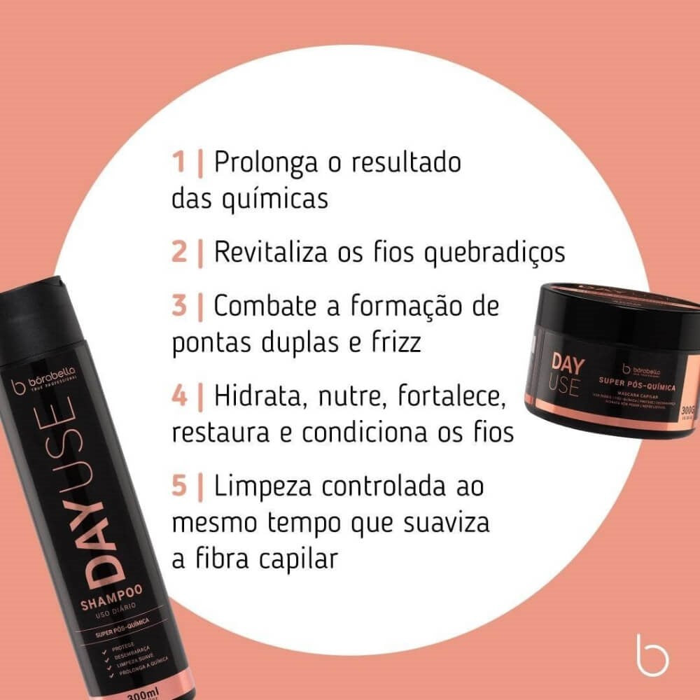 Kit Bórabella Day Use Shampoo e Máscara Super Pós-Química 2 x 300 ml