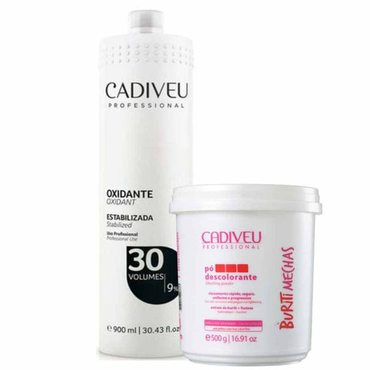 Kit Cadiveu Buriti Mechas Pó Descolorante 500 g + OX 30 Volume 900 ml