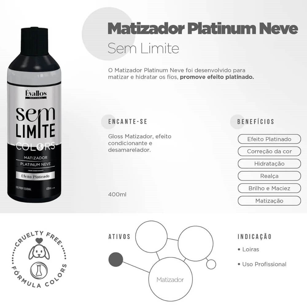 Évallos Colors Sem Limite Matizador Platinum Neve 400 ml