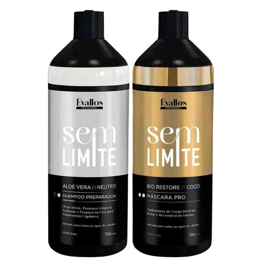 Kit Évallos Shampoo Antiresiduo Detox + Máscara Progressiva Sem Limite 2 x 1 Litro