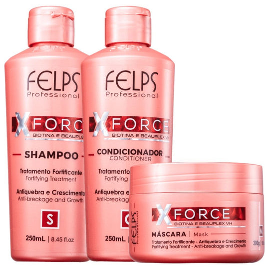 Kit Felps XForce Shampoo 250 ml + Condicionador 250 ml + Máscara 300 g