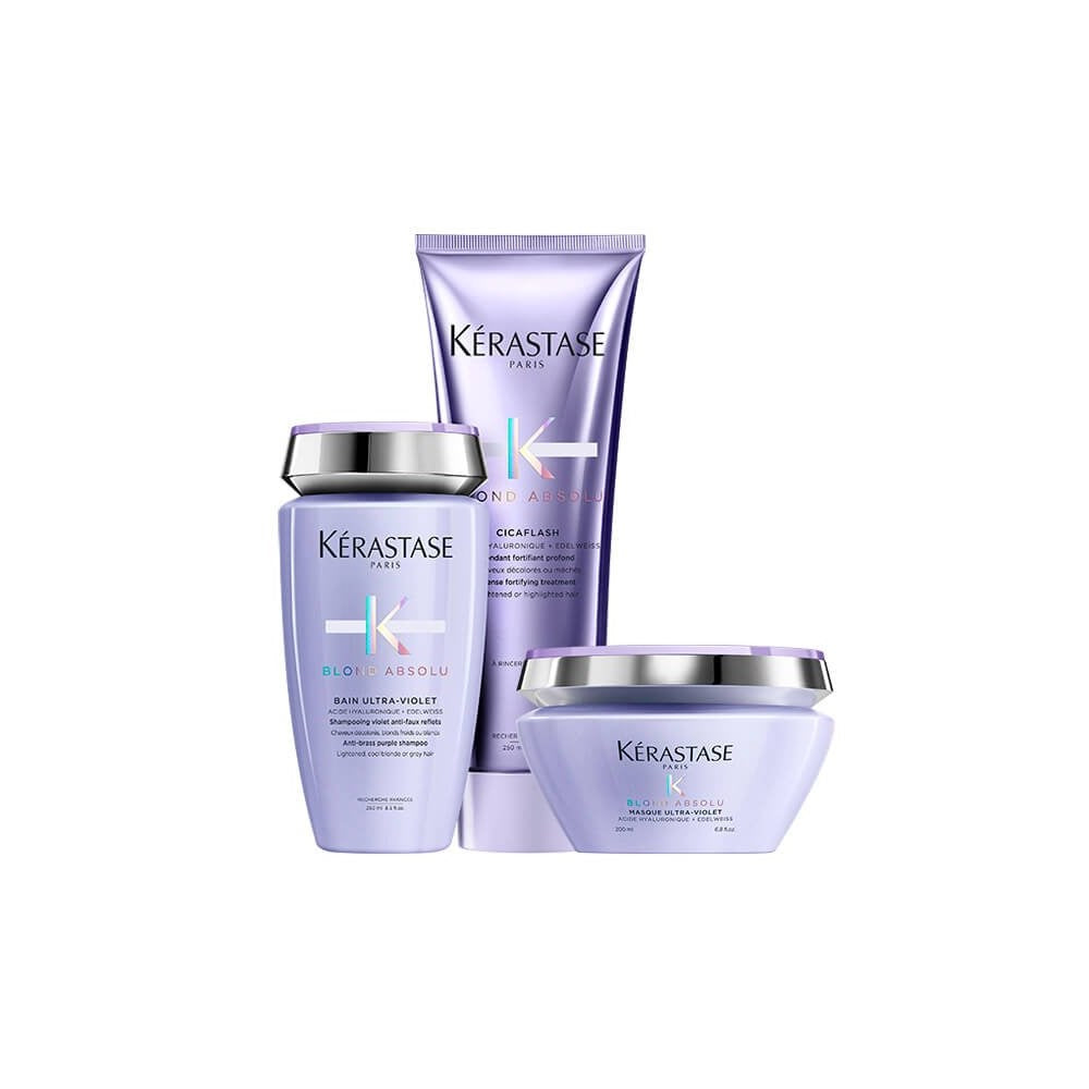 Kit Kérastase Blond Absolu Ultra Violet Tratamento Shampoo + Condicionador 250 ml + Máscara 200 ml