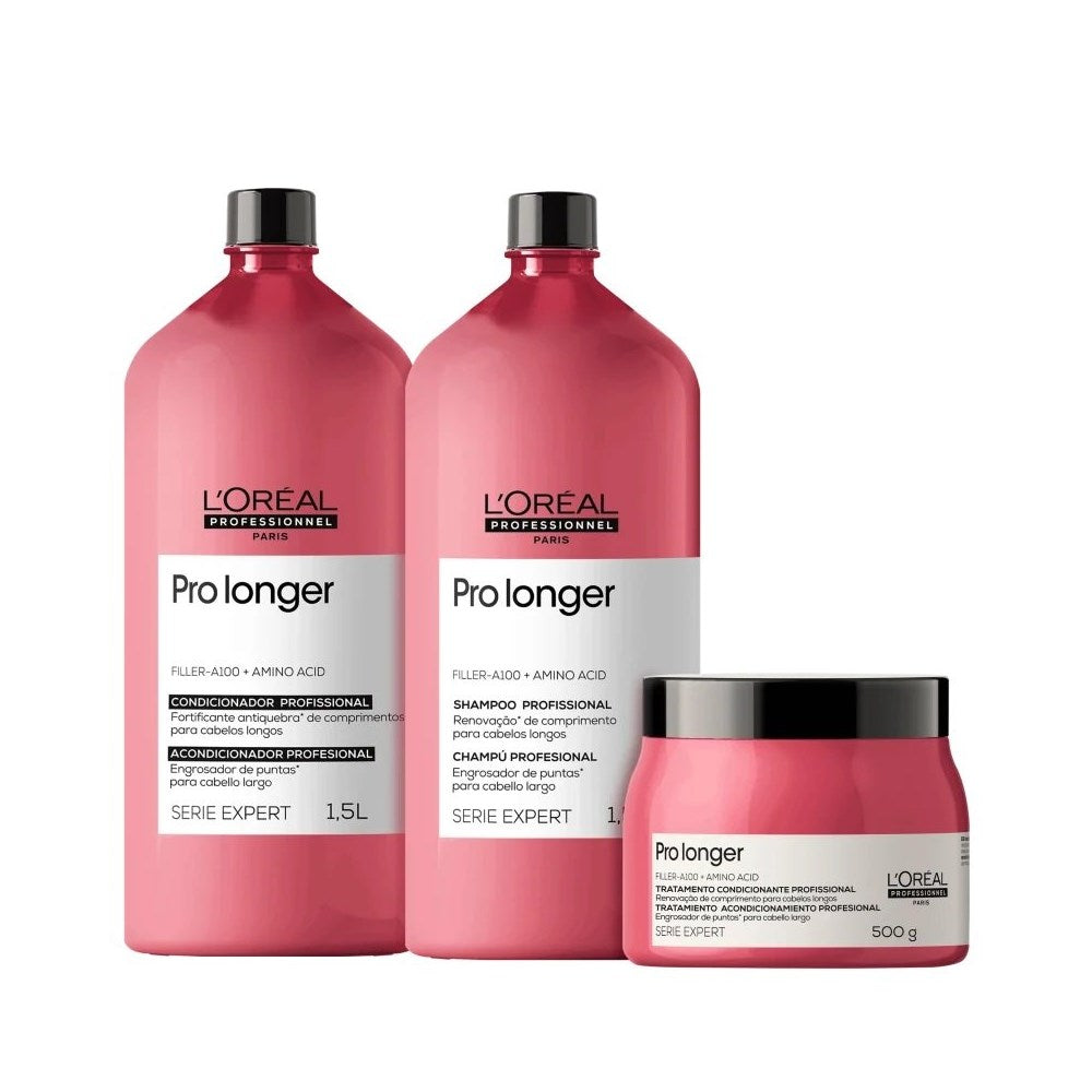 Kit Loreal Pro Longer Shampoo + Condicionador 1,5L + Máscara 500 g