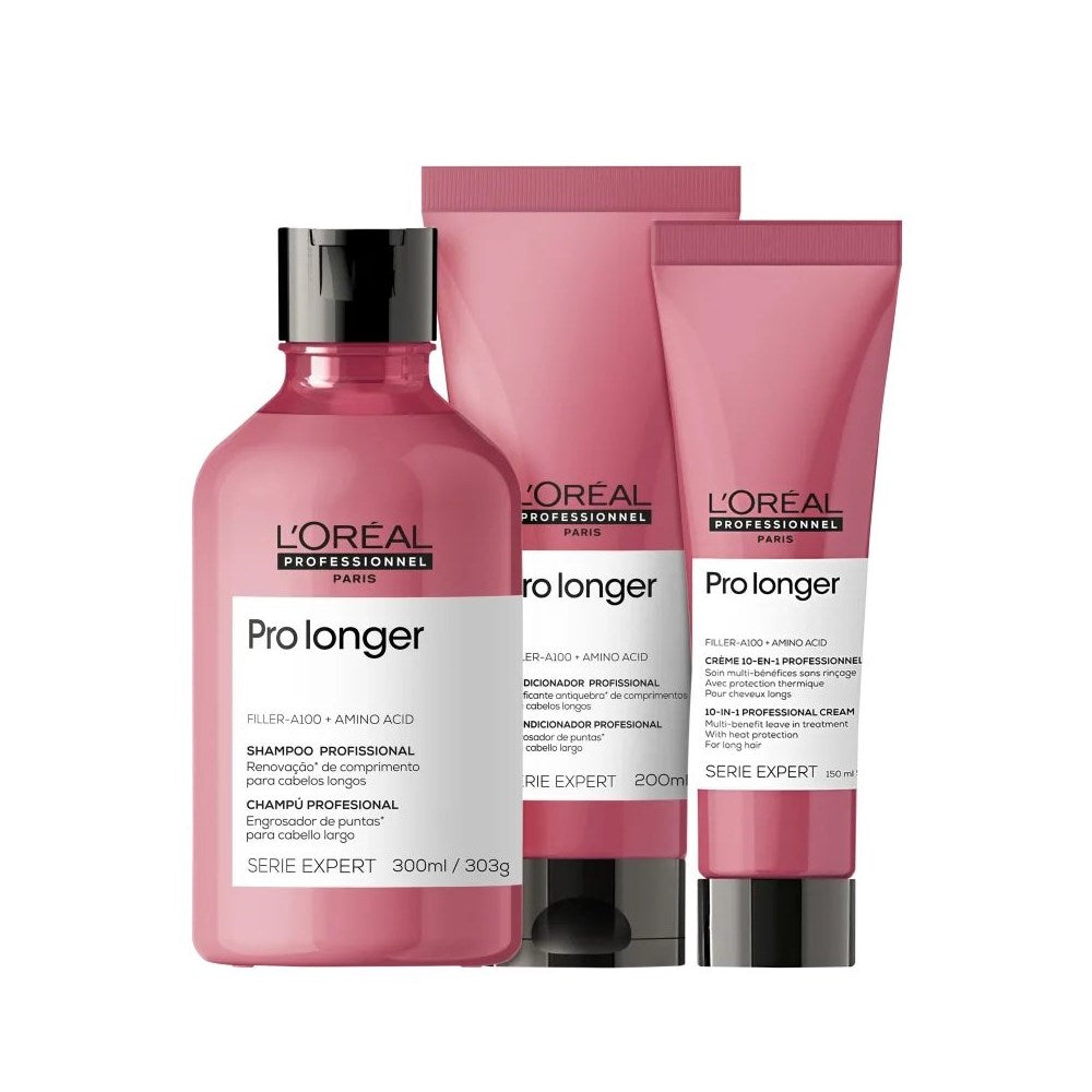 Kit Loreal Pro Longer Shampoo 300 ml + Condicionador 200 ml + Leave-in 150 ml