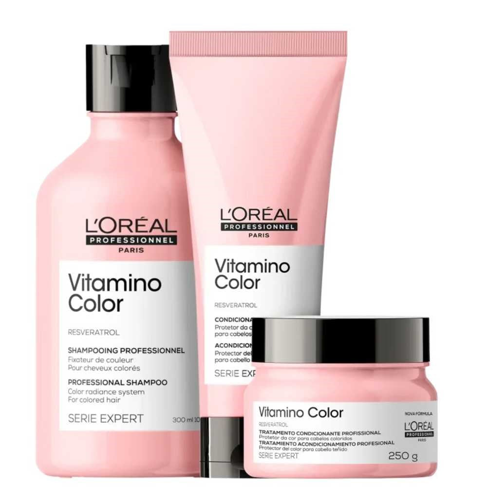 Kit Loreal Vitamino Color Shampoo 300 ml + Condicionador 200 ml + Máscara 250 g