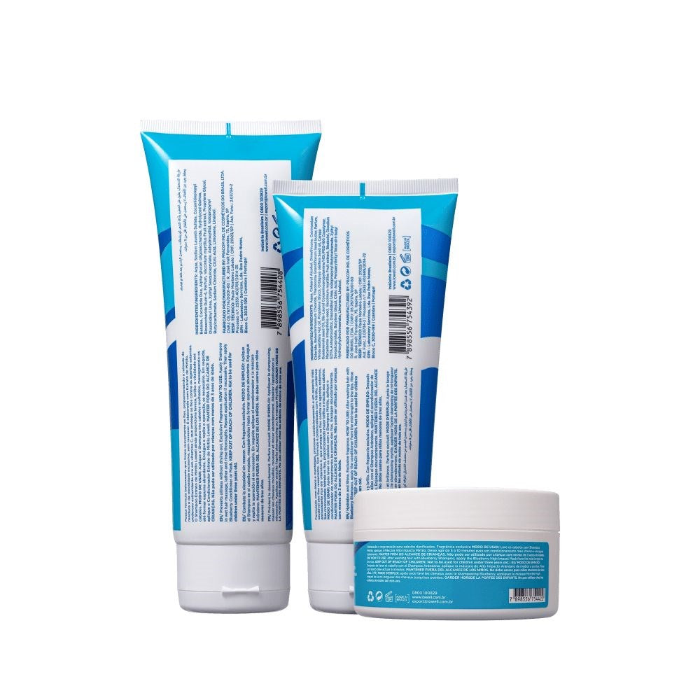 Kit Lowell Extrato de Mirtilo Shampoo 240 ml + Condicionador 200 ml + Máscara 240 g
