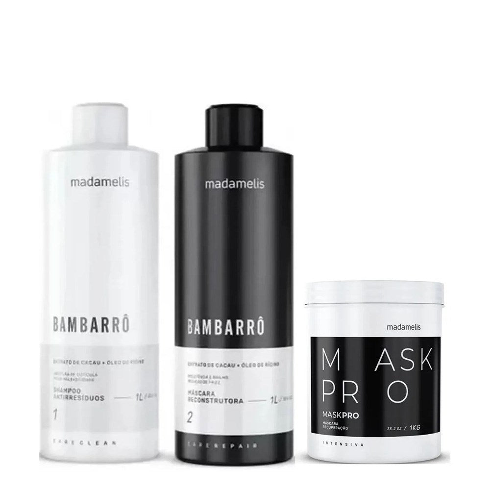 Kit Madamelis Bambarro Escova Progressiva Duo + Máscara Pro Mask Control