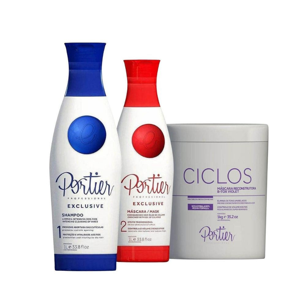 Kit Portier Exclusive Progressiva + Máscara Ciclos Violet B-Tox 1 Kg