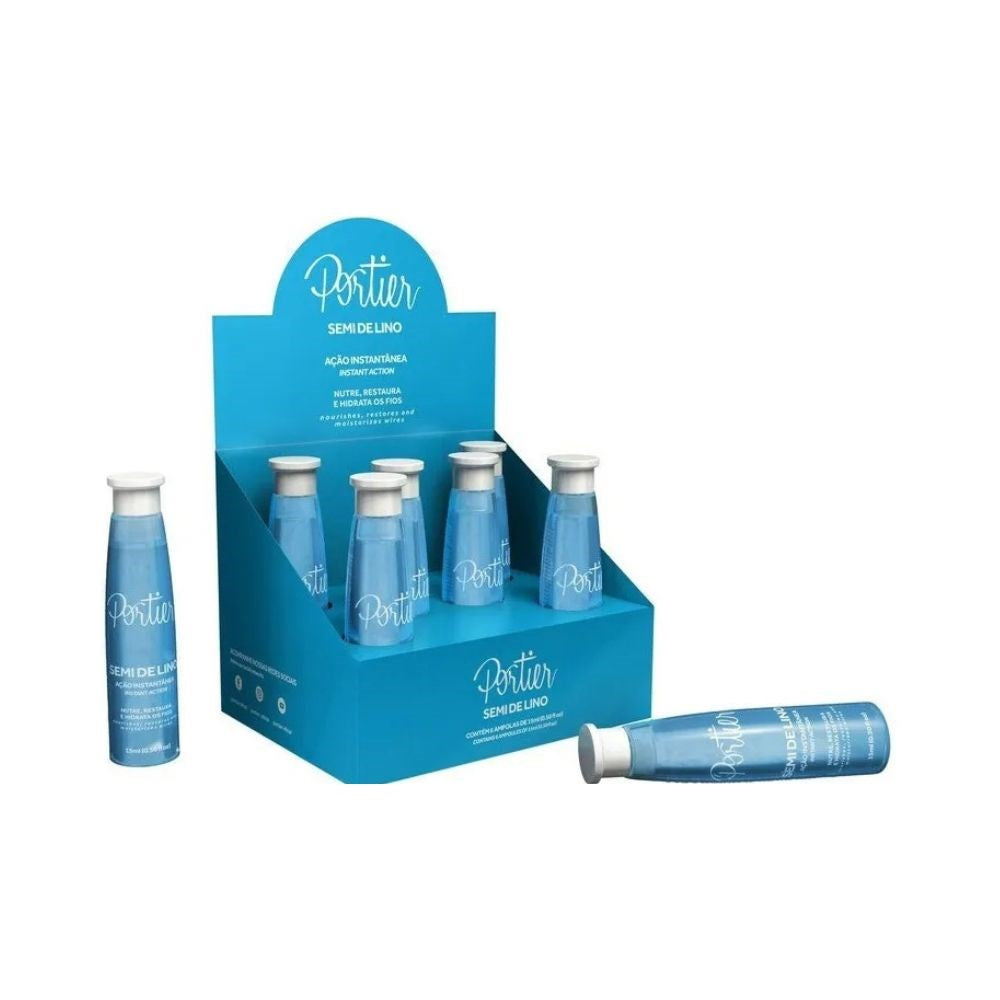 Kit Portier Semi de Lino Ampola Ação Instantânea 6 x 15 ml