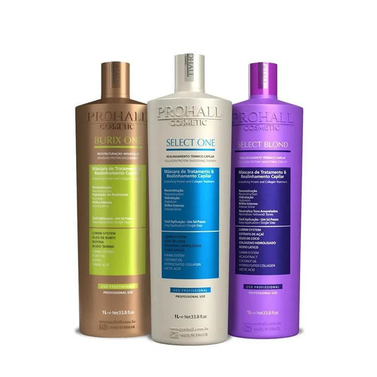 Kit Prohall Select One + Select Blond + Burix One Vegana 3 x 1 Litro