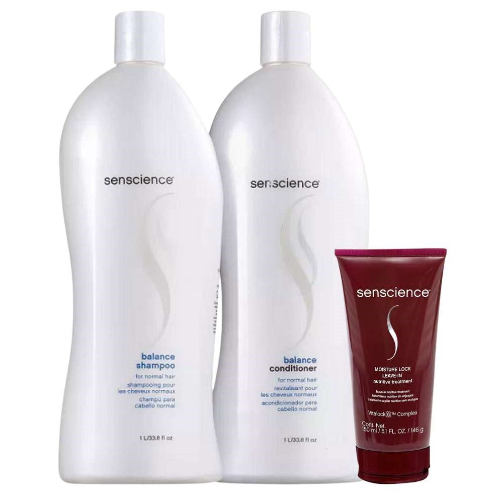 Kit Senscience Balance Shampoo + Condicionador 1 Litro + Moisture Lock 150 ml