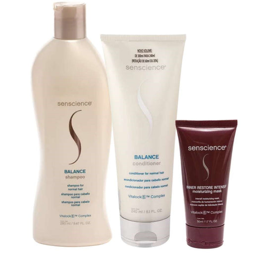 Kit Senscience Balance Shampoo 280 ml + Condicionador 240 ml + Inner Intensif 50 ml