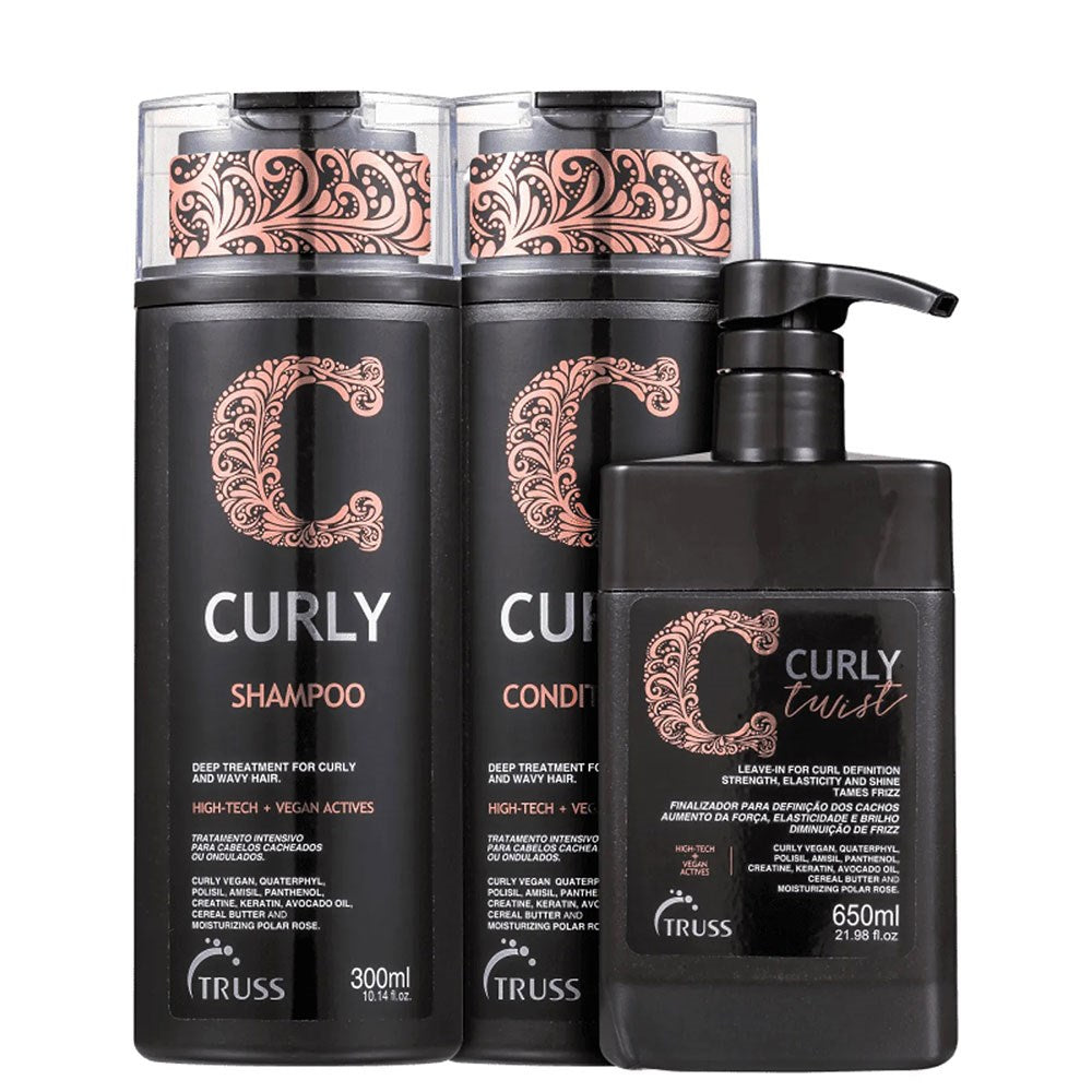 Kit Truss Curly Shampoo 300 ml + Condicionador 300 ml + Leave-in 650 ml
