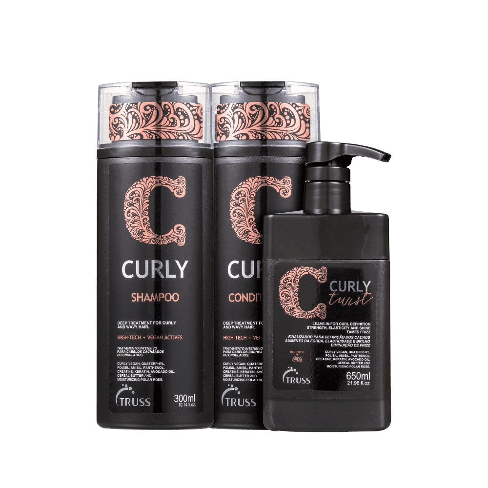 Kit Truss Curly Shampoo 300 ml + Condicionador 300 ml + Leave-in 650 ml