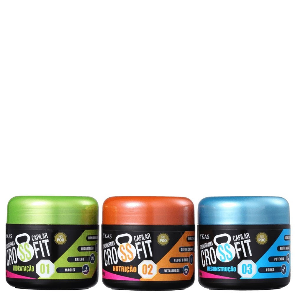 Kit Ykas Crossfit Cronograma Capilar Express No Poo (3 x 100 ml)
