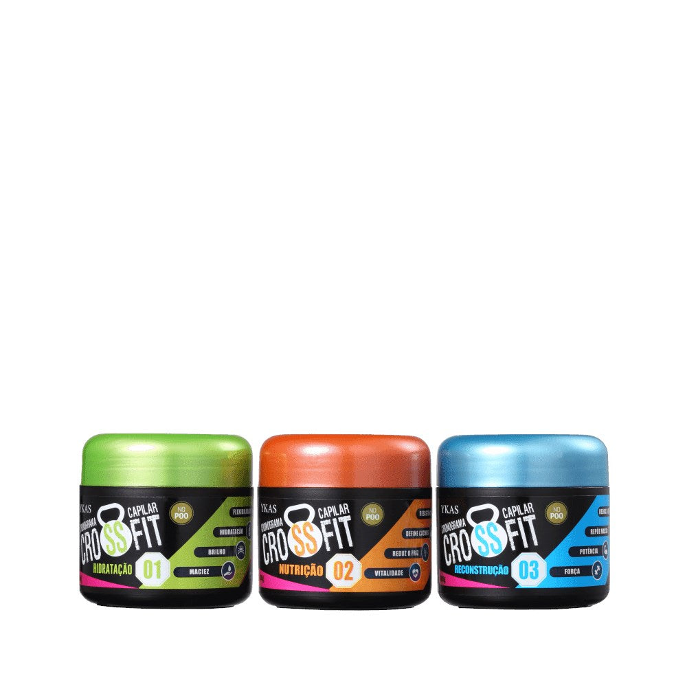 Kit Ykas Crossfit Cronograma Capilar Express No Poo (3 x 100 ml)