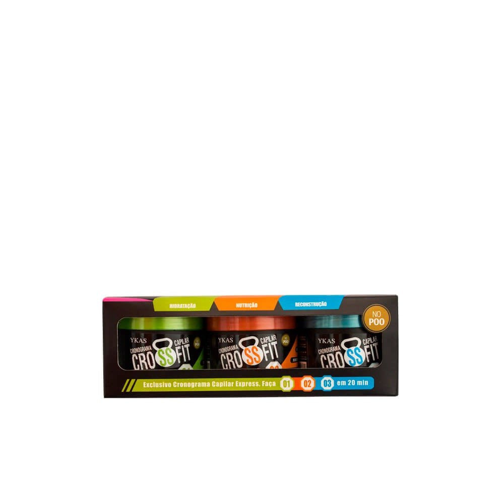 Kit Ykas Crossfit Cronograma Capilar Express No Poo (3 x 100 ml)
