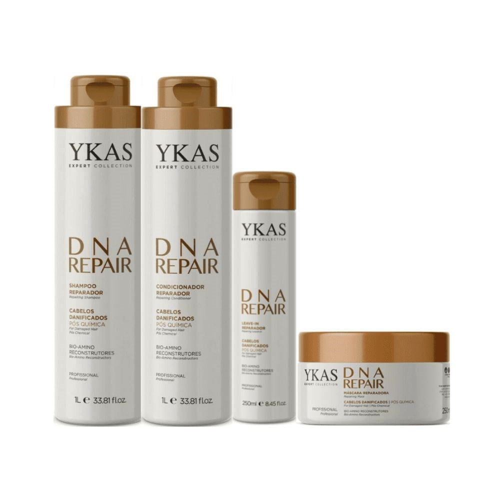 Kit Ykas Dna Repair Shampoo + Condicionador 1 Litro + Máscara 250 g + Leave-in 250 ml