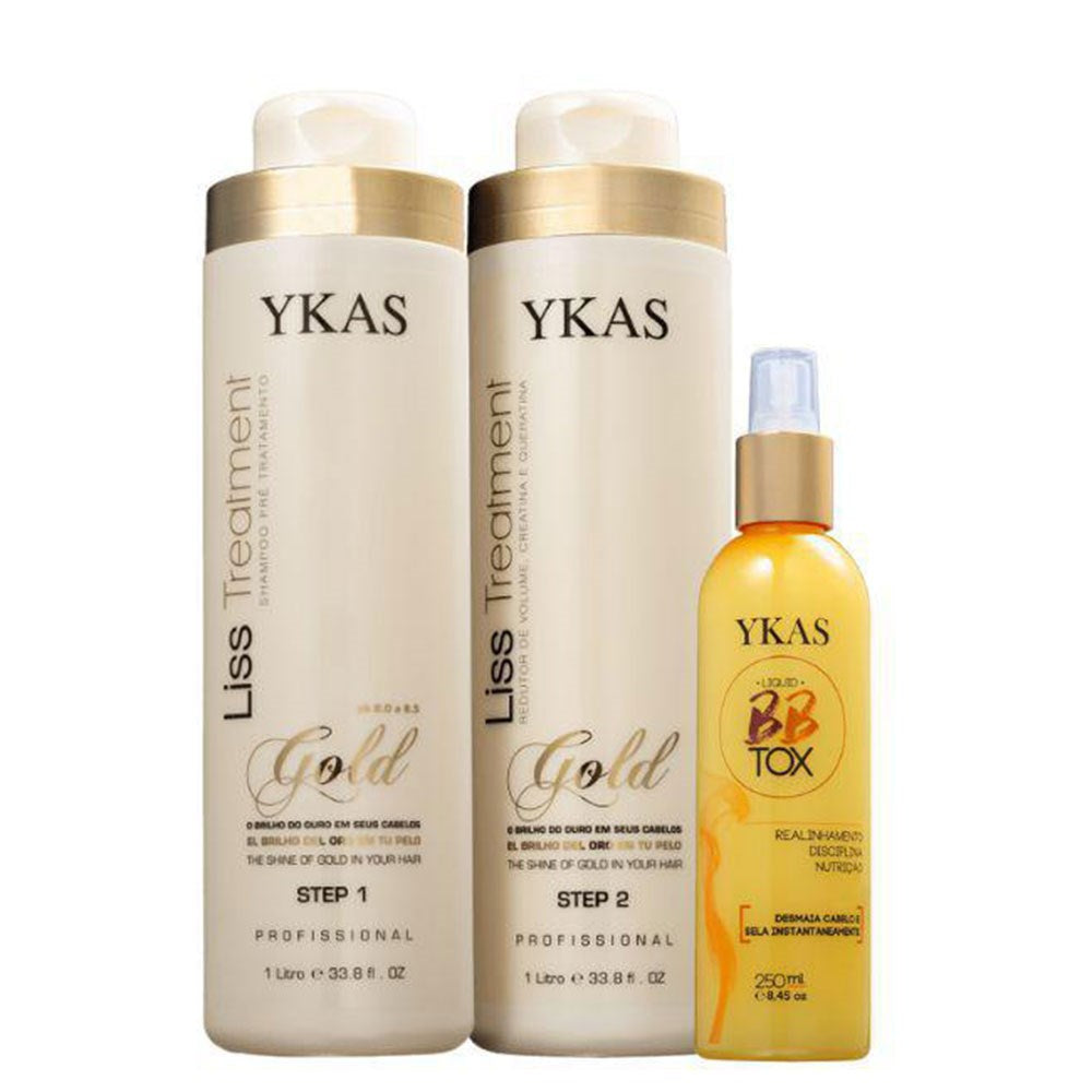Kit Ykas Gold Progressiva (2 x 1 Litro) + Bbtox Líquido 250 ml