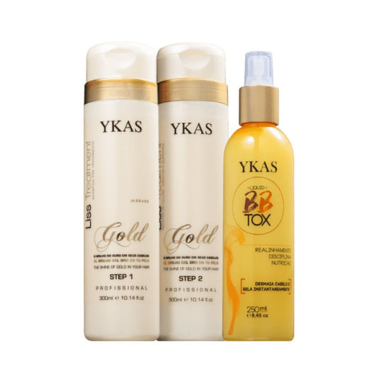 Kit Ykas Gold Progressiva (2 x 300 ml) + Bbtox Líquido 250 ml
