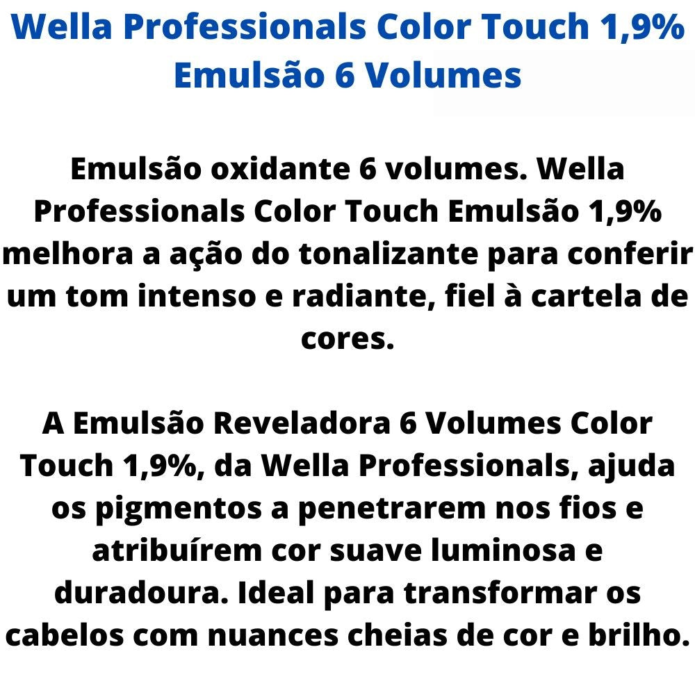 Emulsão Wella Color Touch 1,9% 6 Volumes 1 Litro