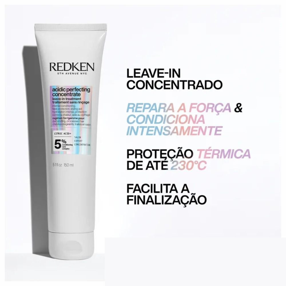 Kit Redken Acidic Bonding Concentrate Duo Pequeno + pH Sealer 250 ml + Concentrate Leave-in 150 ml + Protein Amino 100 ml