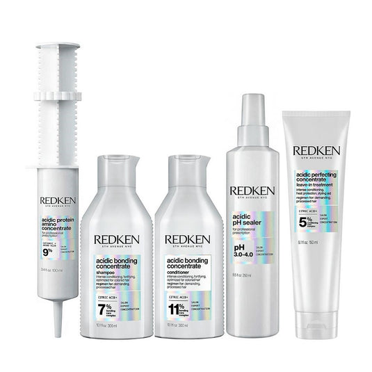 Kit Redken Acidic Bonding Concentrate Duo Pequeno + pH Sealer 250 ml + Concentrate Leave-in 150 ml + Protein Amino 100 ml