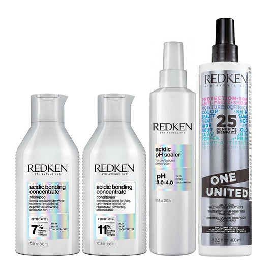 Kit Redken Acidic Bonding Concentrate Duo Pequeno + pH Sealer 250 ml + Redken One United 25 Benefits Leave-in 400 ml