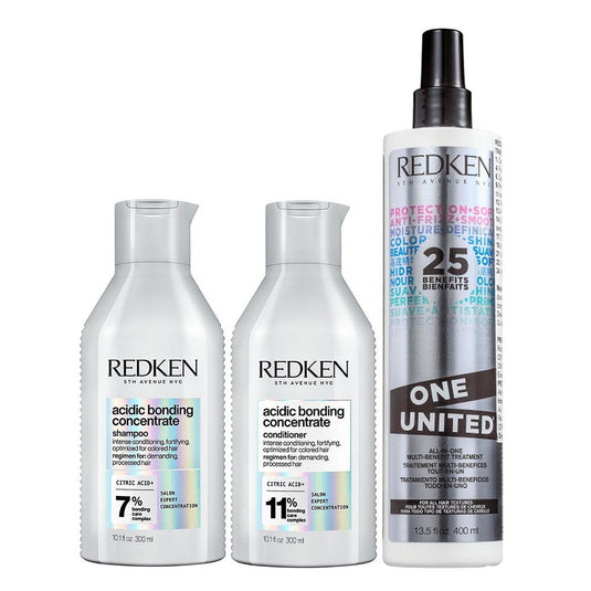 Kit Redken Acidic Bonding Concentrate Duo Pequeno + Redken One United 25 Benefits Leave-in 400 ml