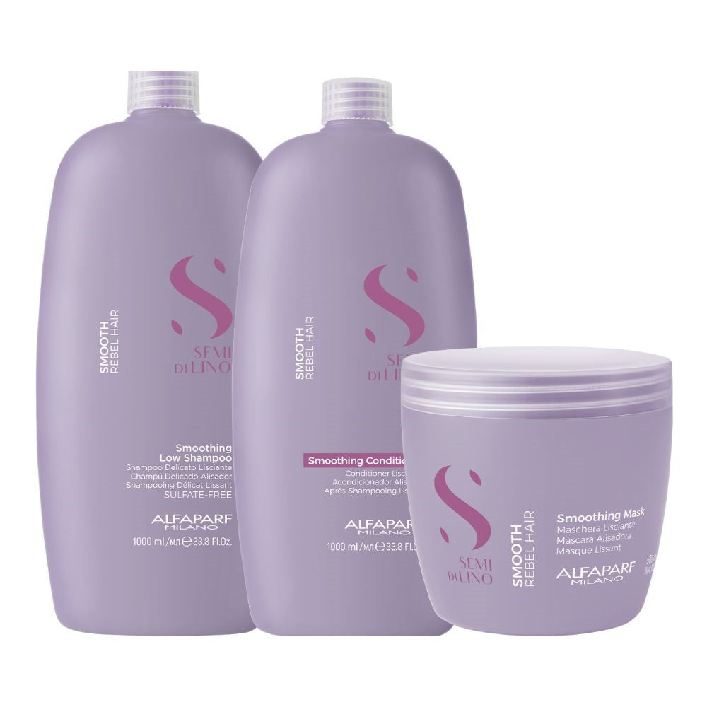 Kit Alfaparf Semi Di Lino Smoothing Rebel Hair Trio Grande