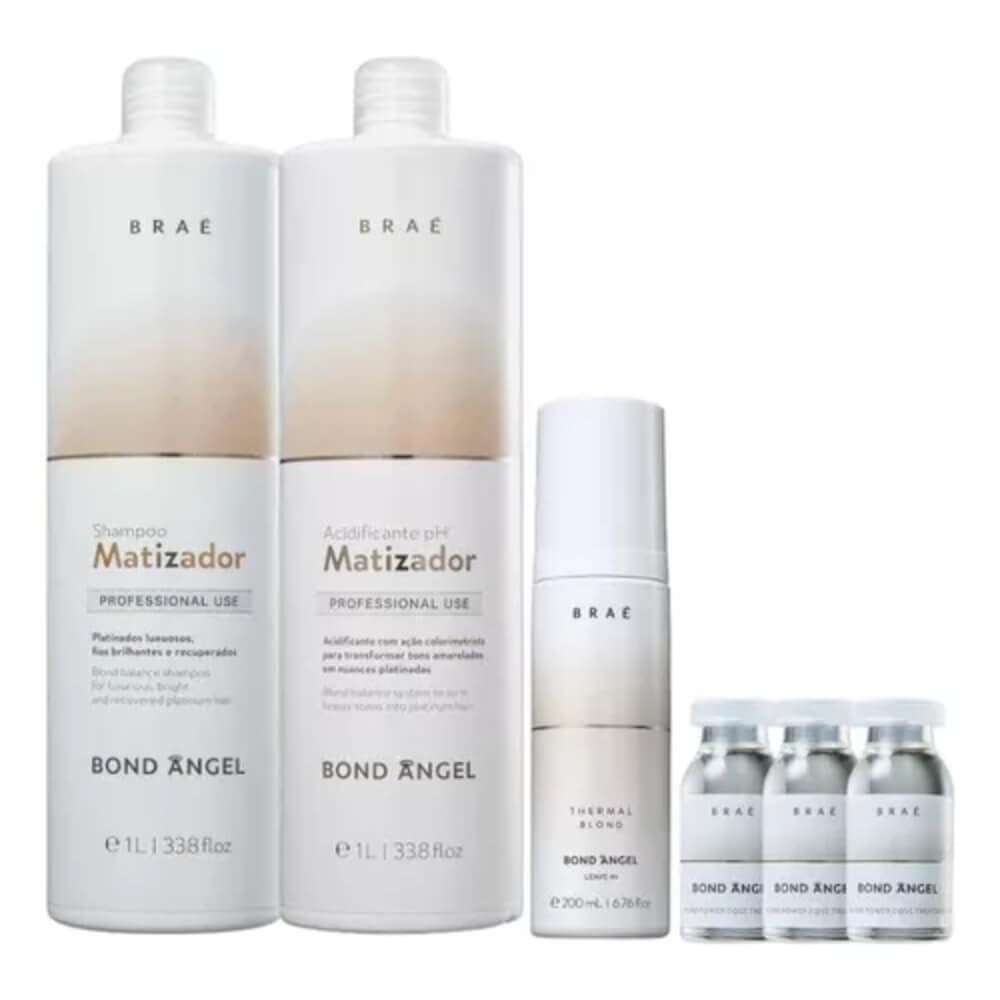 KIt Braé Bond Angel Duo Litro + Leave-in + 3 Ampolas