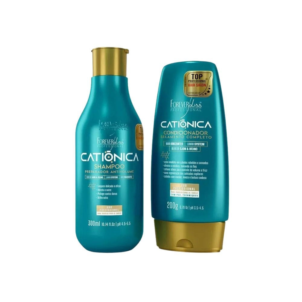 Kit Forever Liss Catiônica Shampoo 300 ml + Condicionador 200 g