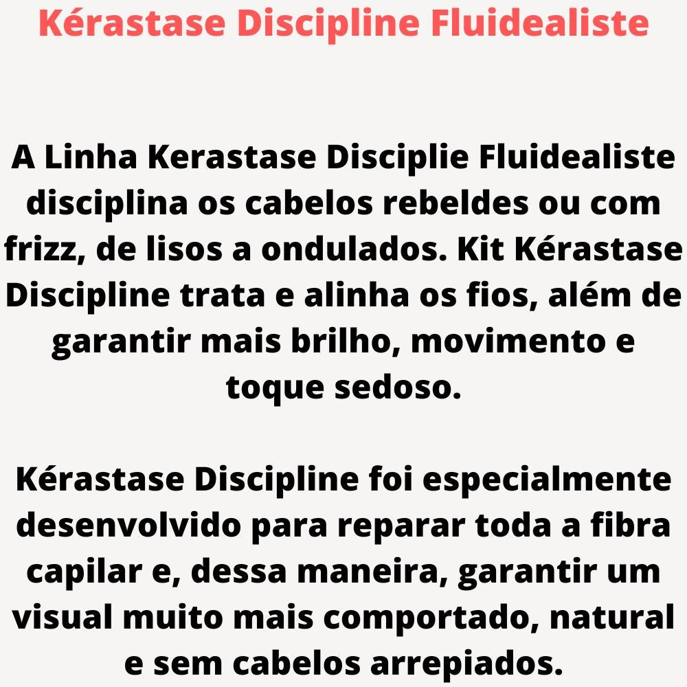 Kit Kérastase Discipline Fluidealiste (Shampoo + Condicionador + Máscara + Leave-in)