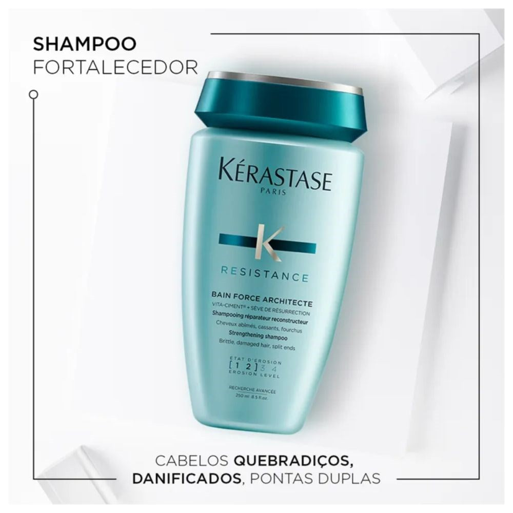 Kit Kérastase Résistance Force Shampoo 250 ml + Condicionador 200 ml + Máscara Force 200 g