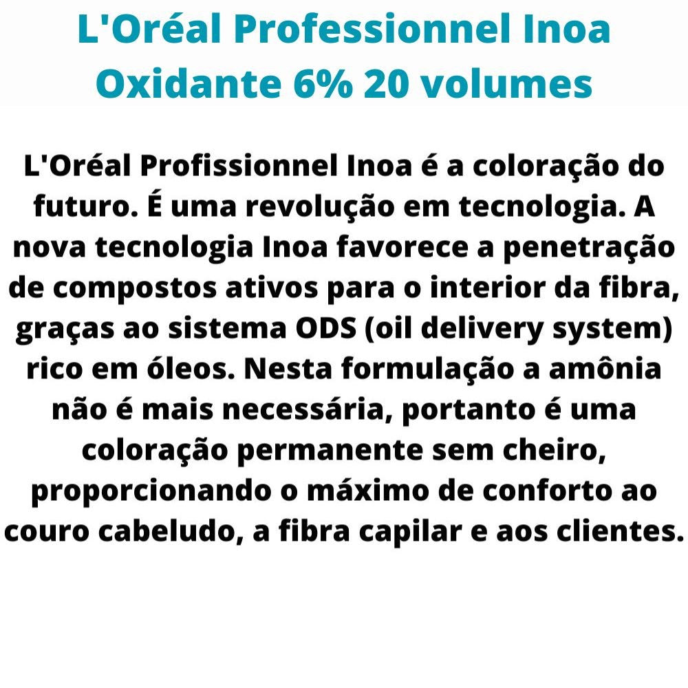 Agua Oxigenada Loreal Inoa Ox 6% 20 volumes 1 Litro