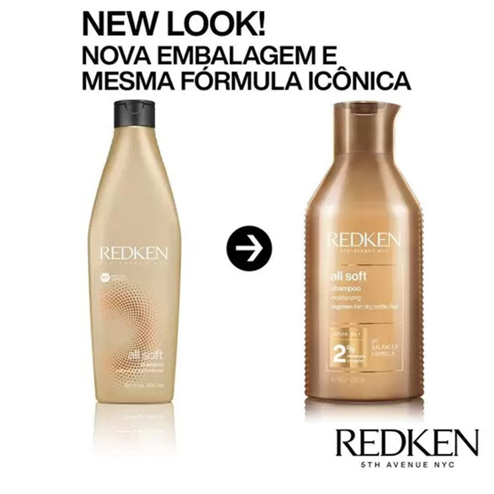 Kit Redken All Soft Shampoo + Condicionador 300 ml + Máscara 250 ml
